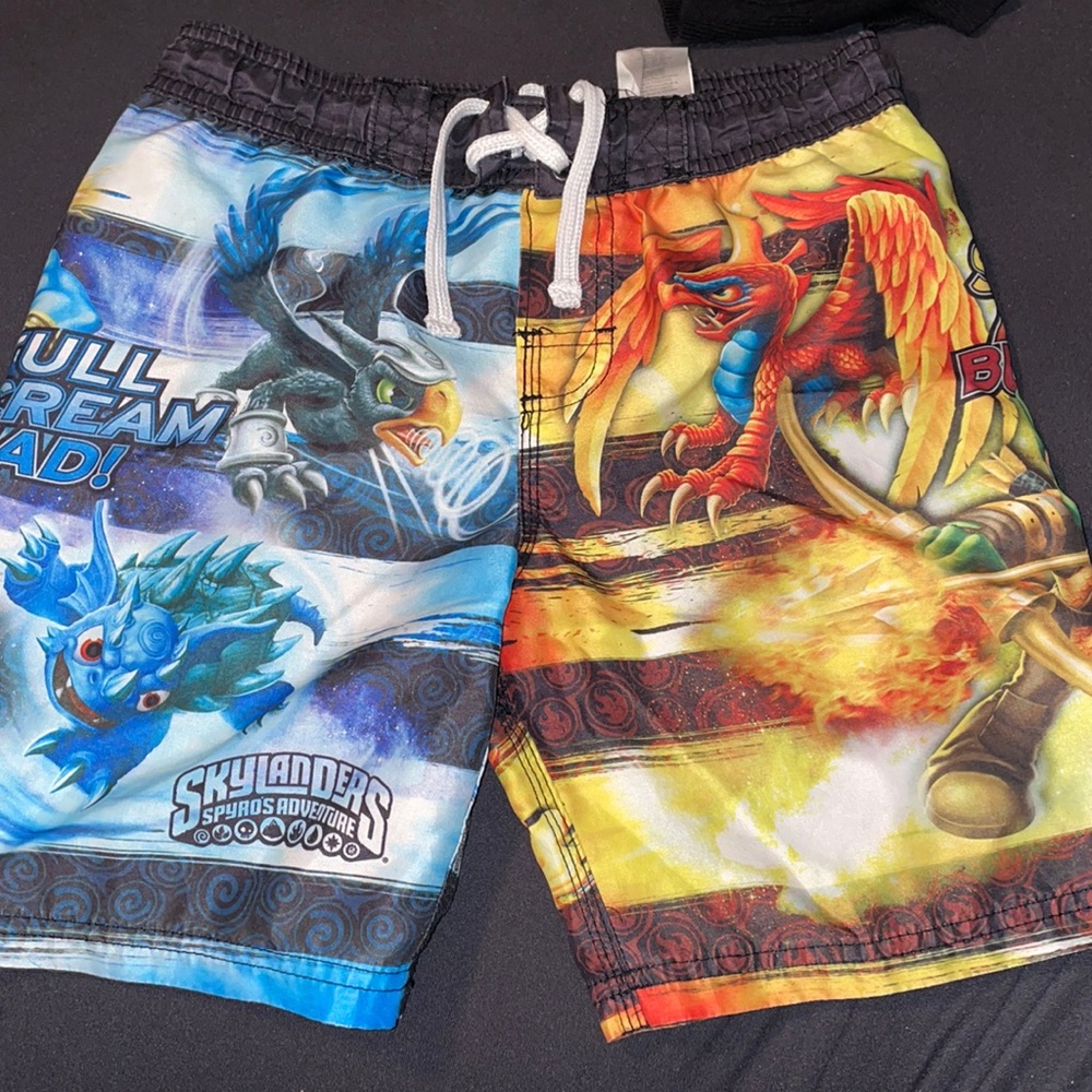 Skylander swim trunks